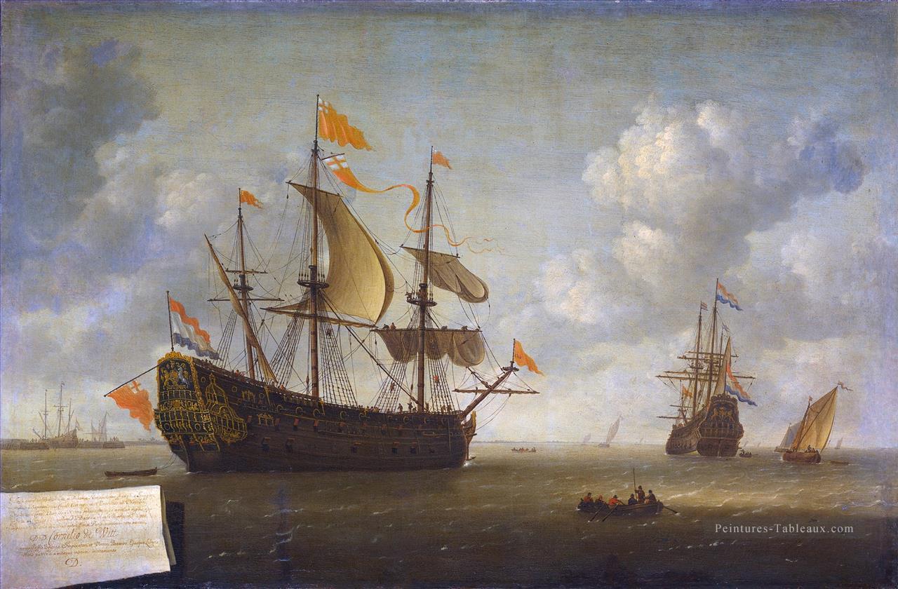 Jeronymus van Diest II Het opbrengen van het Engelse admiraalschip de Royal Charles Navire de guerres Peintures à l'huile